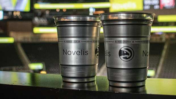 Novels branded aluminum cans.